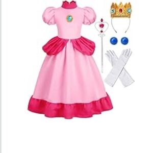 Girls Mario Princess Peach Halloween Costume